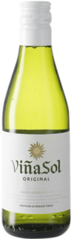 3,95 € 免费送货 | 白酒 Torres Viña Sol D.O. Penedès 小瓶 18 cl