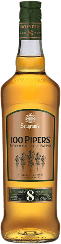 Envoi gratuit | Blended Whisky Seagram's 100 Pipers Ecosse Royaume-Uni 8 Ans 70 cl