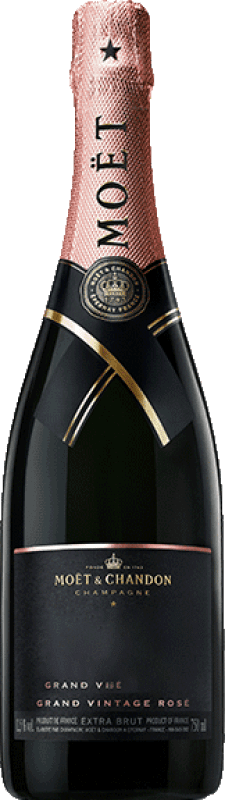 101,95 € | Espumante rosé Moët & Chandon Grand Vintage Rosé A.O.C. Champagne Champagne França Pinot Preto, Chardonnay, Pinot Meunier 75 cl