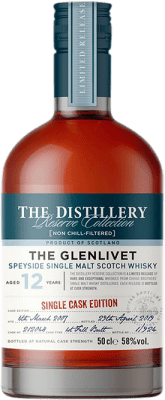 威士忌单一麦芽威士忌 Glenlivet Single Cask Edition Butt 12 岁 瓶子 Medium 50 cl