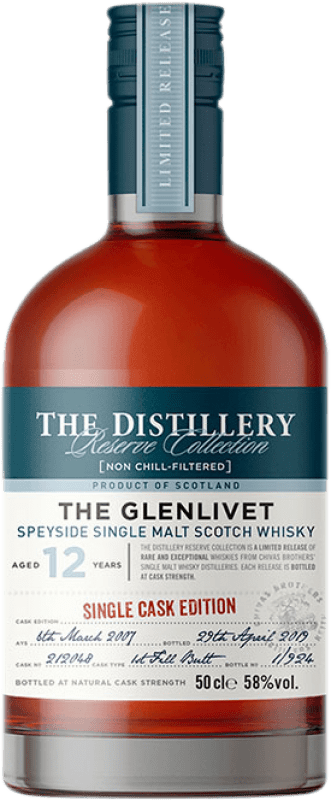 139,95 € Free Shipping | Whisky Single Malt Glenlivet Single Cask Edition Butt 12 Years Medium Bottle 50 cl