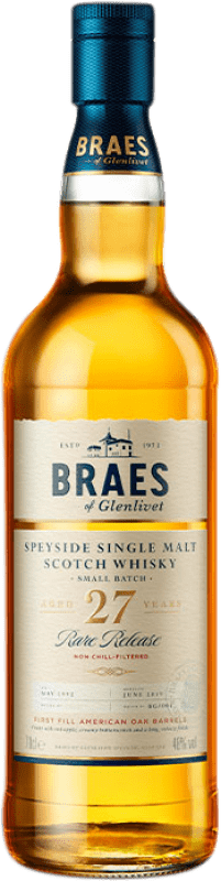 免费送货 | 威士忌单一麦芽威士忌 Glenlivet Braes 苏格兰 英国 27 岁 70 cl