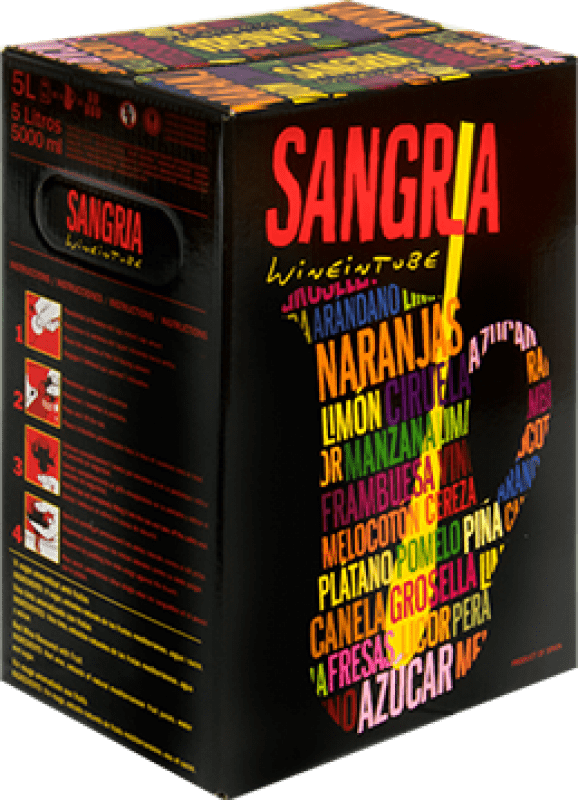 19,95 € | Red sparkling WineInTube Sangría Spain Tempranillo, Grenache Bag in Box 5 L