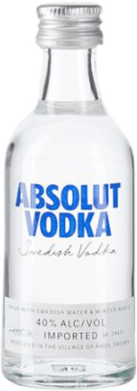 34,95 € Envío gratis | Caja de 12 unidades Vodka Absolut Botellín Miniatura 5 cl Vidrio
