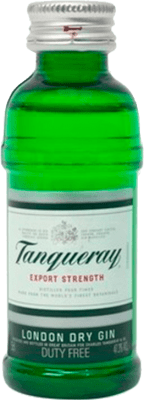 11,95 € Envío gratis | Caja de 12 unidades Ginebra Gin Tanqueray Botellín Miniatura 5 cl PET