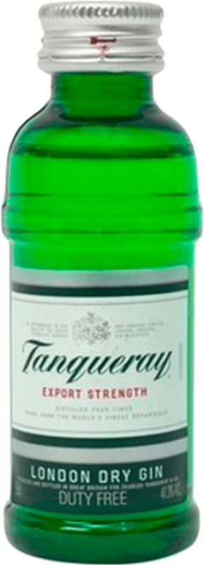 Free Shipping | 12 units box Gin Tanqueray Pet United Kingdom Miniature Bottle 5 cl