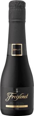 Kostenloser Versand | 3 Einheiten Box Weißer Sekt Freixenet Cordón Negro Mini Black D.O. Cava Spanien Macabeo, Xarel·lo, Parellada Kleine Flasche 20 cl