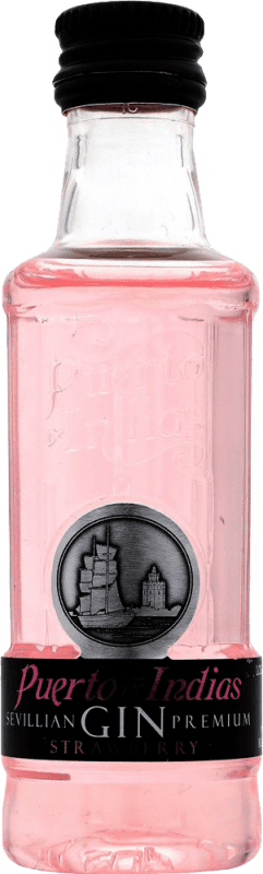 3,95 € Бесплатная доставка | Джин Puerto de Indias Strawberry миниатюрная бутылка 5 cl