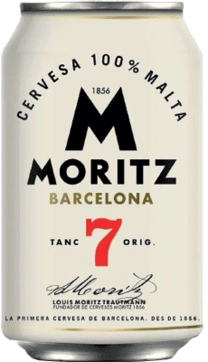 28,95 € Envio grátis | Caixa de 12 unidades Cerveja Moritz 7 Lata 33 cl
