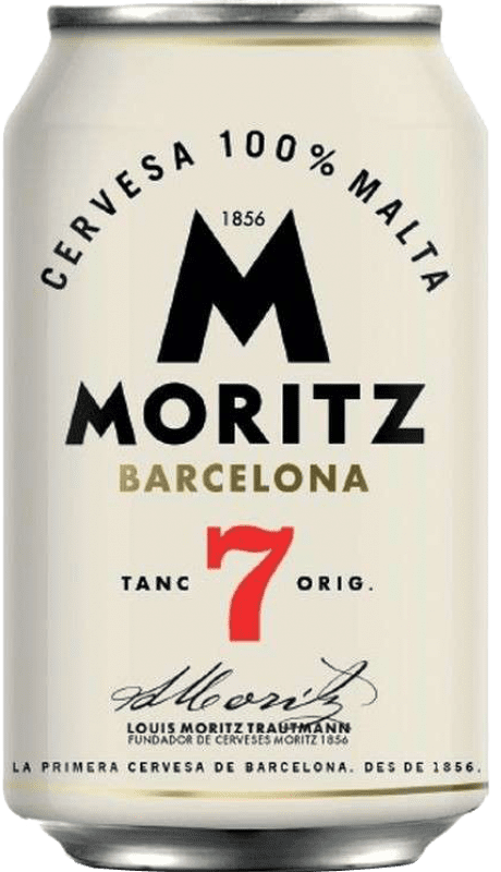 28,95 € Free Shipping | 24 units box Beer Moritz 7 Can 33 cl