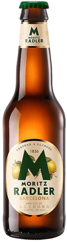 Free Shipping | 12 units box Beer Moritz Radler Catalonia Spain One-Third Bottle 33 cl