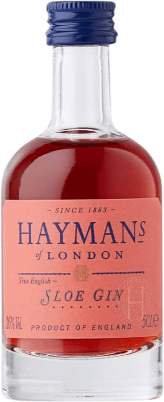 Envio grátis | Gin Gin Hayman's Sloe Gin Reino Unido Garrafa Miniatura 5 cl