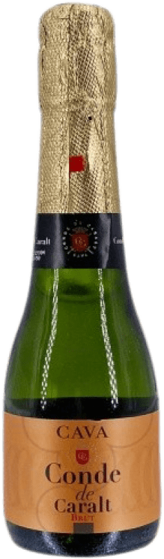 Envoi gratuit | Blanc mousseux Conde de Caralt Brut D.O. Cava Catalogne Espagne Petite Bouteille 20 cl