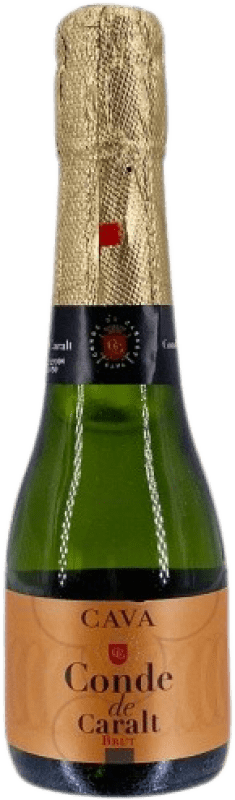 2,95 € Kostenloser Versand | Weißer Sekt Conde de Caralt Brut D.O. Cava Kleine Flasche 20 cl