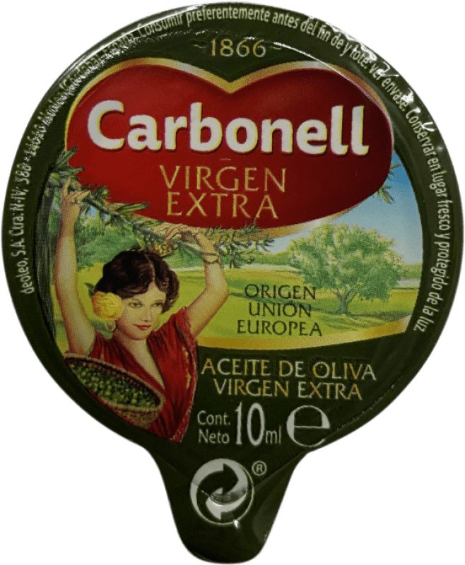 Kostenloser Versand | 120 Einheiten Box Olivenöl Carbonell E-NOL Extra Nativ Andalusien Spanien Einzeldosis 1 cl