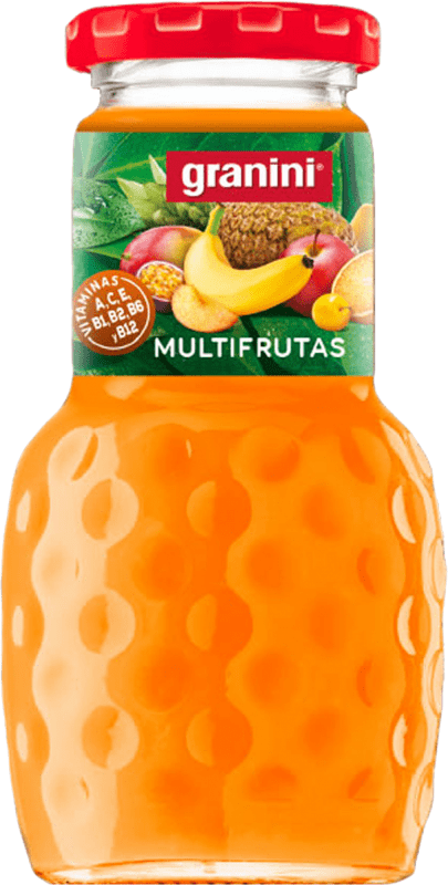 Envoi gratuit | Boîte de 24 unités Boissons et Mixers Granini Cóctel de Frutas 100% Exprimido con Pulpa Espagne Petite Bouteille 20 cl