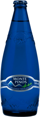 Free Shipping | 20 units box Water Monte Pinos Premium Castilla y León Spain Medium Bottle 50 cl Glass RET