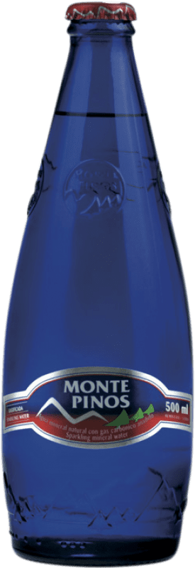 Kostenloser Versand | 20 Einheiten Box Wasser Monte Pinos Frizzante — Perlwein, Mineral Natural — Natürliches Mineral Kastilien und León Spanien Medium-Flasche 50 cl Glas RET