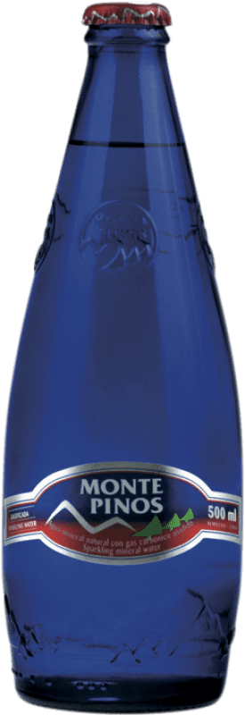 Kostenloser Versand | 20 Einheiten Box Wasser Monte Pinos Gas Vidrio RET Kastilien und León Spanien Medium Flasche 50 cl