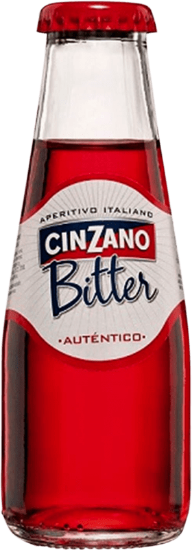 Envio grátis | Caixa de 3 unidades Refrigerantes Cinzano Bitter Soda VAP Espanha Garrafa Miniatura 10 cl