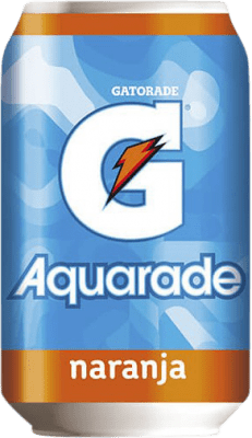 Free Shipping | 24 units box Soft Drinks & Mixers Gatorade Aquarade Naranja Spain Can 33 cl