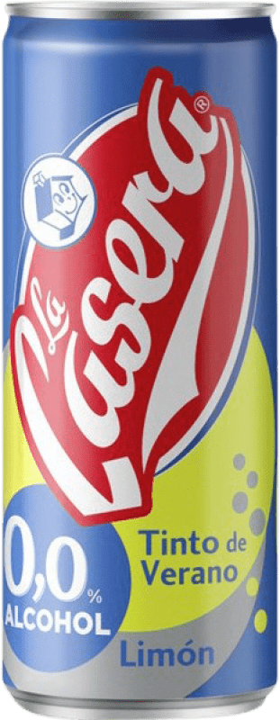 59,95 € Envío gratis | Caja de 24 unidades Refrescos y Mixers La Casera Tinto de Verano Limón 0,0 Lata 33 cl