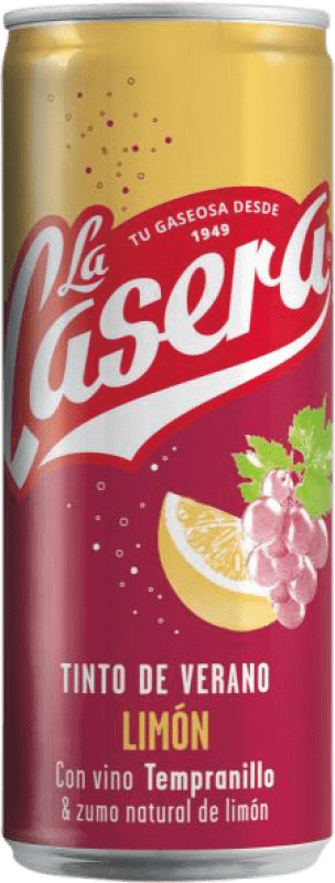 Kostenloser Versand | 24 Einheiten Box Getränke und Mixer La Casera Tinto de Verano Limón Spanien Alu-Dose 33 cl