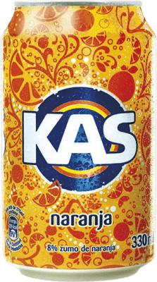 Free Shipping | 24 units box Soft Drinks & Mixers Kas Naranja Spain Can 33 cl