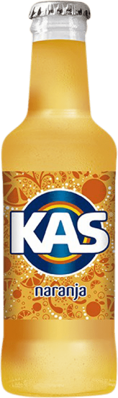 43,95 € | Caixa de 24 unidades Refrigerantes Kas Espanha Garrafinha 20 cl Naranja — Laranja