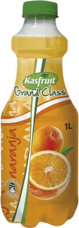 免费送货 | 盒装6个 碳酸饮料 Kas Kasfruit Plus 西班牙 1 L PET — 塑料 Naranja — 橙子