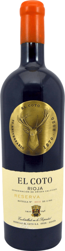 33,95 € | Red wine Coto de Rioja 50 Aniversario Reserve D.O.Ca. Rioja The Rioja Spain Tempranillo Bottle 75 cl