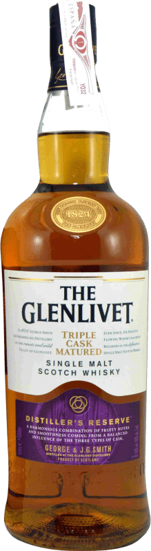 Kostenloser Versand | Whiskey Single Malt Glenlivet Reserve Großbritannien 1 L