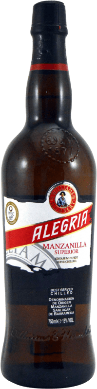 免费送货 | 加强葡萄酒 Williams & Humbert Alegría D.O. Manzanilla-Sanlúcar de Barrameda 桑卢卡尔德巴拉梅达 西班牙 Palomino Fino 75 cl