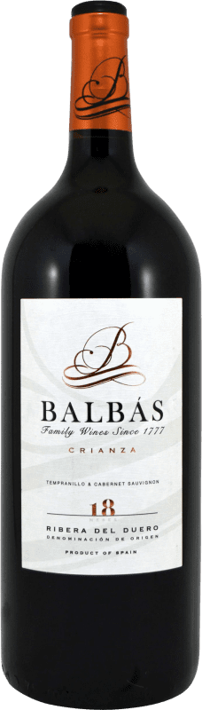 免费送货 | 红酒 Balbás 18 Meses 岁 D.O. Ribera del Duero 卡斯蒂利亚莱昂 西班牙 Tempranillo, Cabernet Sauvignon 瓶子 Magnum 1,5 L