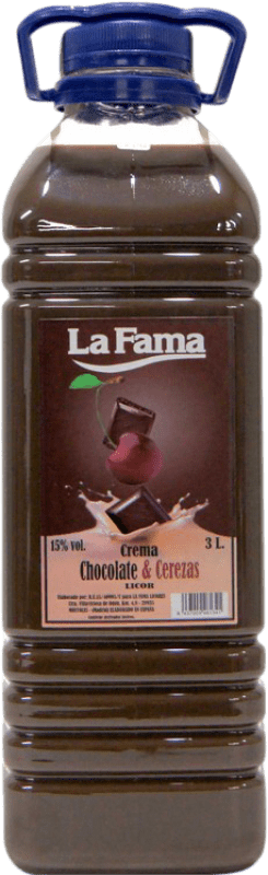 Envoi gratuit | Schnaps La Fama Crema Chocolate y Cerezas Espagne Jerrican 3 L