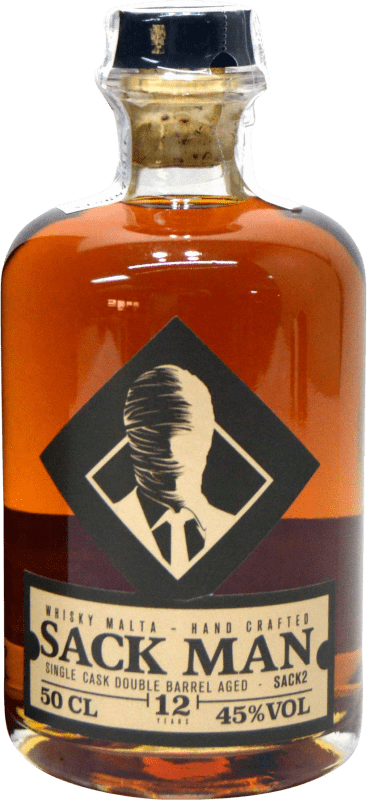 39,95 € Kostenloser Versand | Whiskey Single Malt Sack Man Sack 2 12 Jahre Medium Flasche 50 cl