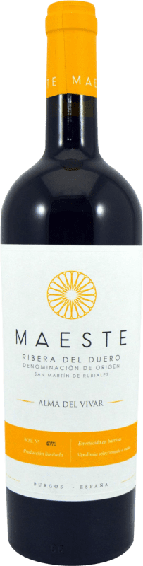 Бесплатная доставка | Красное вино Maeste Alma del Vivar молодое D.O. Ribera del Duero Кастилия-Леон Испания Tempranillo — Темпранильо, Merlot — Мерло 75 cl