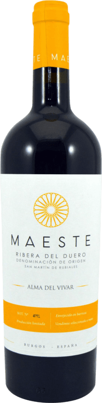 17,95 € Free Shipping | Red wine Maeste Alma del Vivar Joven D.O. Ribera del Duero Castilla y León Spain Tempranillo, Merlot Bottle 75 cl