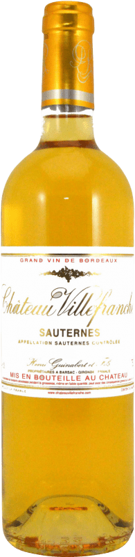 Envío gratis | Vino Blanco Henri Guinalbert Château Villefranche A.O.C. Sauternes Francia Moscato, Sémillon, Sauvignon 75 cl