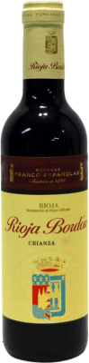 4,95 € | Vin rouge Bodegas Franco Españolas Bordón Crianza D.O.Ca. Rioja La Rioja Espagne Tempranillo, Grenache Tintorera Demi- Bouteille 37 cl