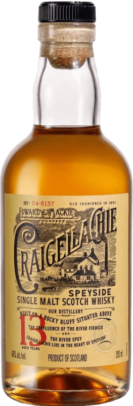 22,95 € Spedizione Gratuita | Whisky Single Malt Craigellachie Malt 13 Anni Bottiglietta 20 cl
