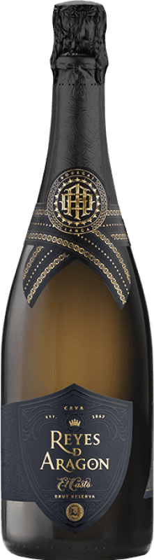 Envoi gratuit | Blanc mousseux Langa Reyes de Aragón El Casto Brut Réserve D.O. Cava Espagne Macabeo, Chardonnay 75 cl