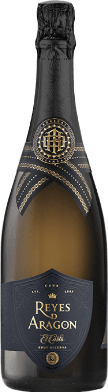 Envoi gratuit | Vin Mousseux Blanc Langa Reyes de Aragón El Casto Brut Réserve D.O. Cava Espagne Macabeo, Chardonnay 75 cl