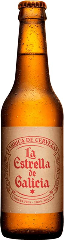 12,95 € 免费送货 | 盒装6个 啤酒 Estrella Galicia La Estrella de Galicia 三分之一升瓶 33 cl