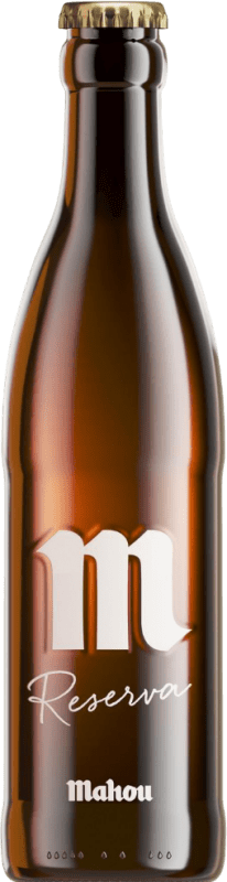 Spedizione Gratuita | Scatola da 24 unità Birra Mahou Riserva Comunità di Madrid Spagna Bottiglietta Terzo 33 cl
