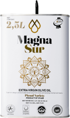 Envio grátis | Azeite de Oliva Magnasur AOVE Virgem Extra D.O. Sierra Mágina Jaén Espanha Picual Lata Especial 2,5 L