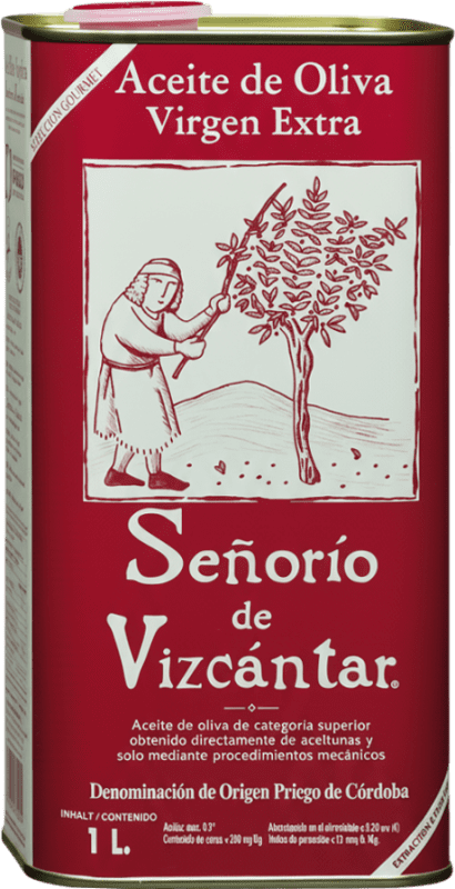 11,95 € Бесплатная доставка | Оливковое масло Vizcántar Señorío ЭВО Экстра Вирджин D.O.P. Priego de Córdoba Средняя банка 1 L