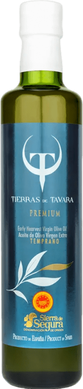 11,95 € Envío gratis | Aceite de Oliva Tierras de Tavara Selección, Premium, Cosecha Temprana, AOVE Virgen Extra D.O. Sierra de Segura Botella Medium 50 cl