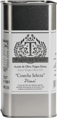 Envio grátis | Azeite de Oliva Pagos de Toral Cosecha Temprana — Colheita Precoce, AOVE Virgem Extra Jaén Espanha Picual Eco — Biológico Lata Medium 1 L