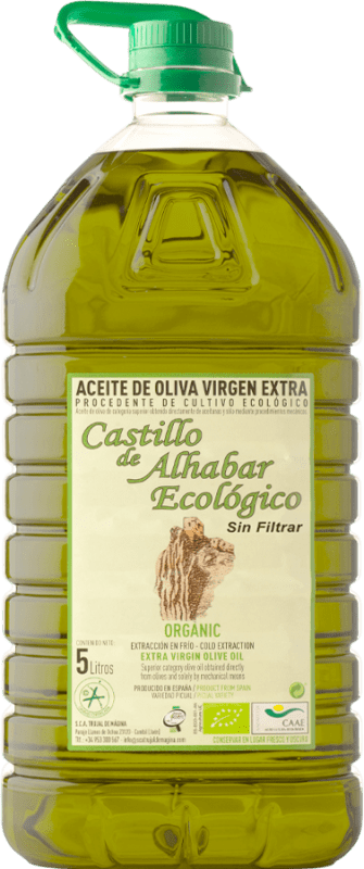 Free Shipping | Olive Oil Trujal de Mágina Castillo Alhabar Rama Sin Filtrar — Unfiltered, EVOO Extra Virgin D.O. Sierra Mágina Jaén Spain Picual Eco — Organic Jerrycan 5 L